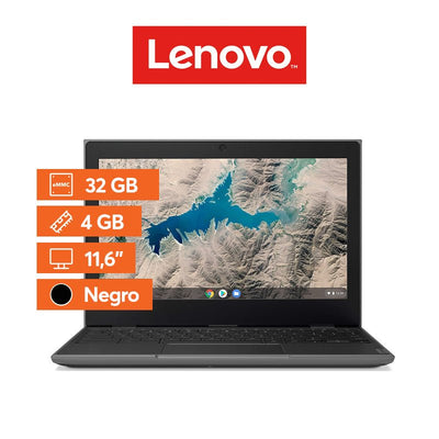 Chromebook Lenovo 100e 2da gen - 11,6" - 4 GB Ram - 32 GB eMMC - Negro (OPEN BOX) - Bestmart