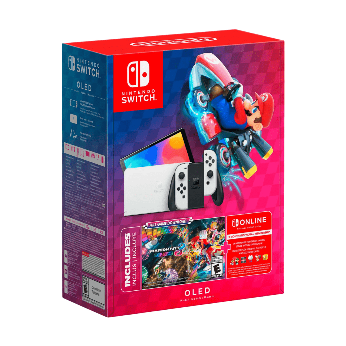 Consola Nintendo Switch Oled Blanca con Mario Kart 8 Deluxe - Bestmart