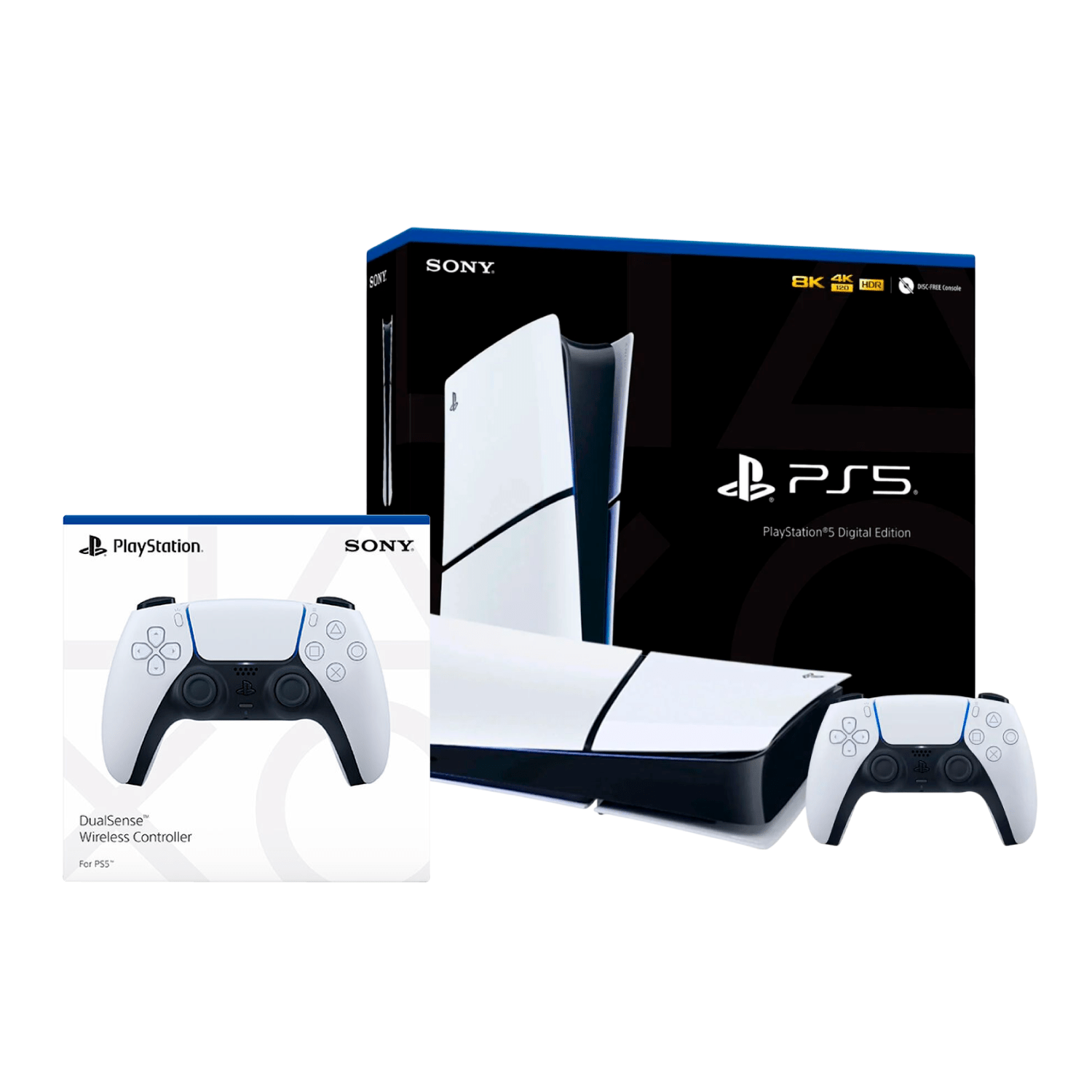 Consola Sony Playstation 5 Slim Edición Digital + Control Dualsense Adicional Blanco - Bestmart