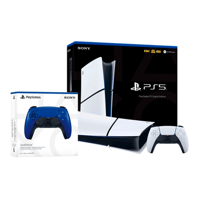 Consola Sony Playstation 5 Slim Edición Digital + Control Dualsense Adicional Cobalt Blue - Bestmart