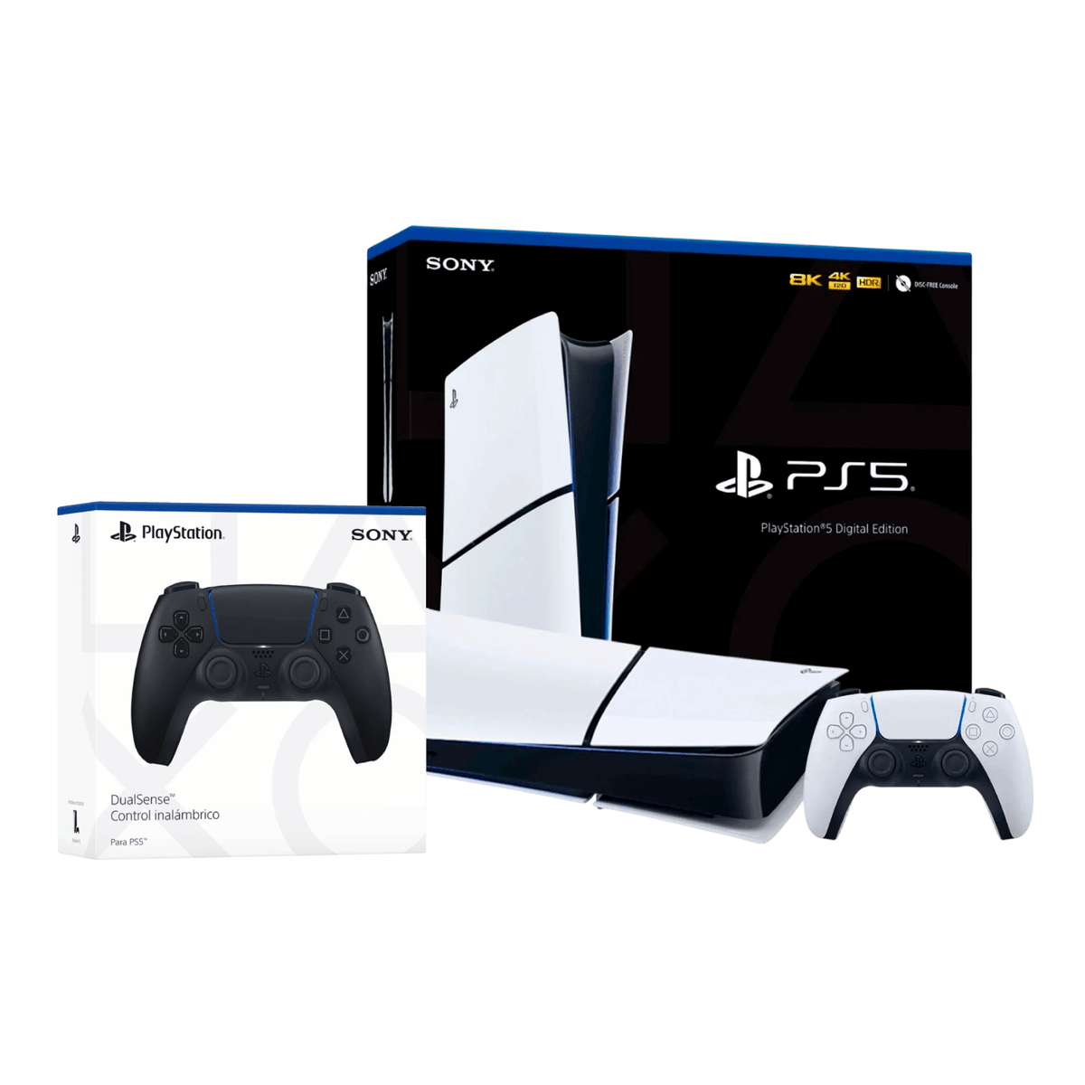 Consola Sony Playstation 5 Slim Edición Digital + Control Dualsense Midnight Black Adicional - Bestmart
