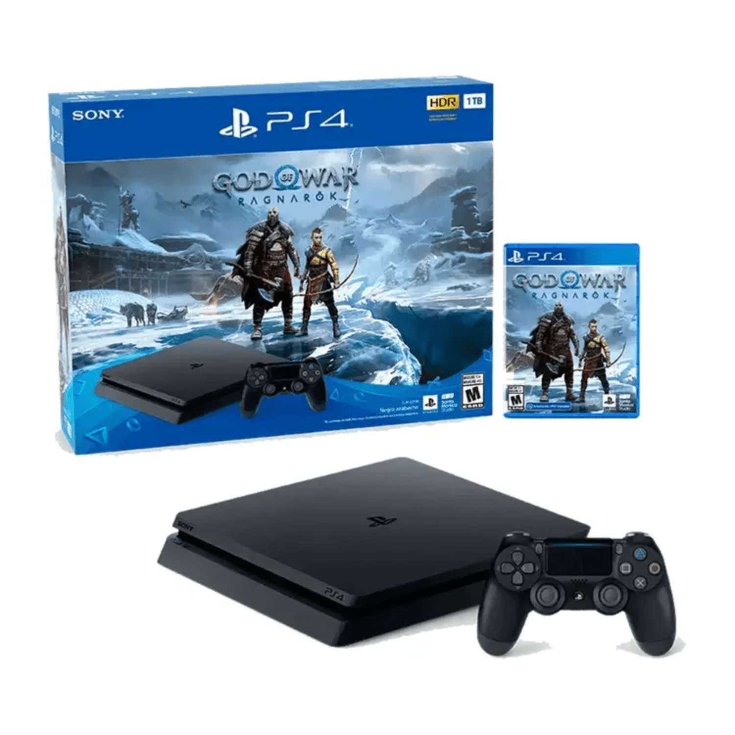 Consola Sony PlayStation PS4 1TB + 1 Control Inalámbrico + Juego God Of War Ragnarok - Bestmart