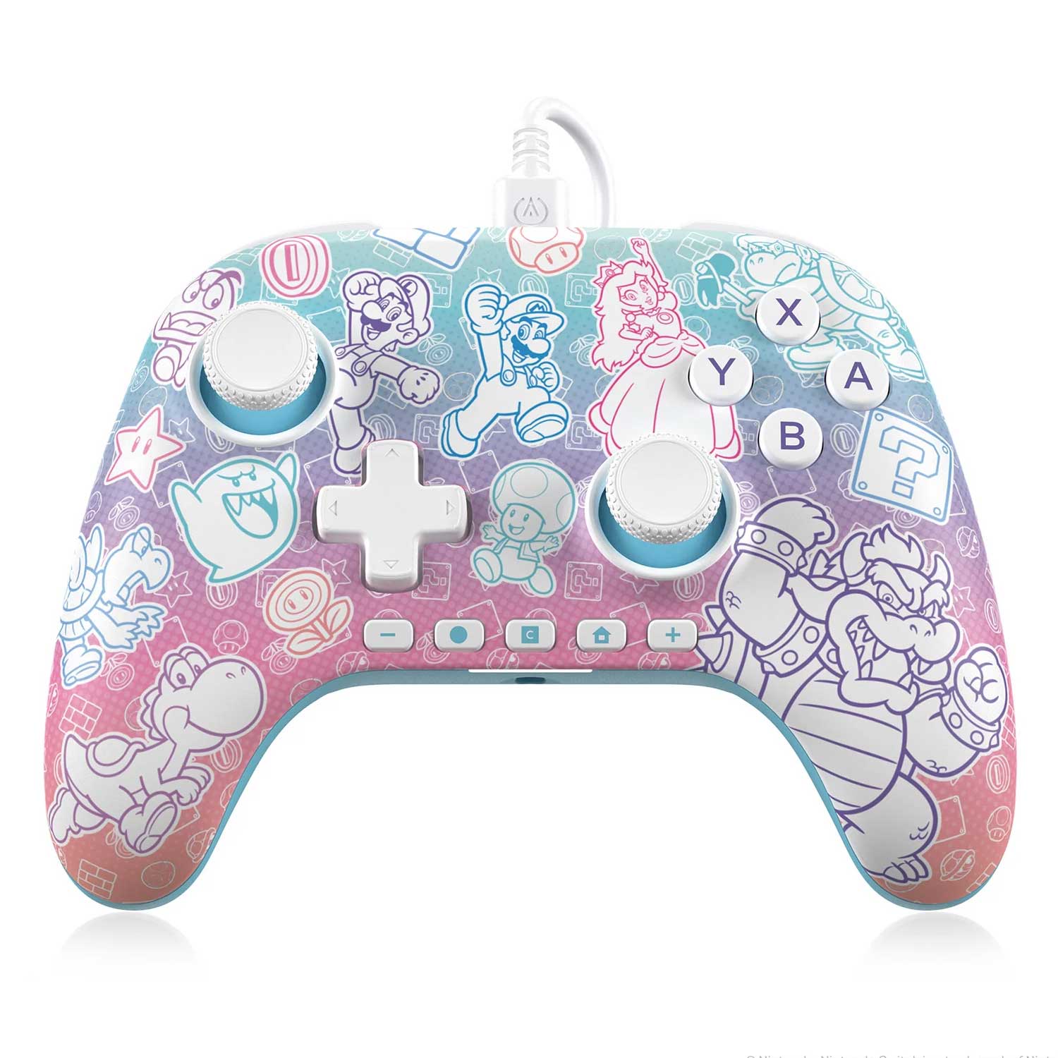 Control con Cable PowerA Advantage Super Mario Bros. Reino Champiñón Nintendo Switch 2 - Bestmart