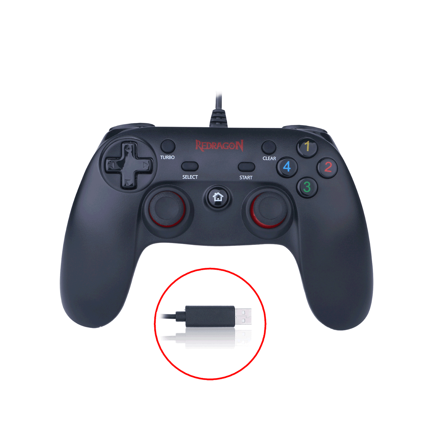 Control Gamer Con Cable Redragon Saturn G807 para PC y PS3 USB - Bestmart