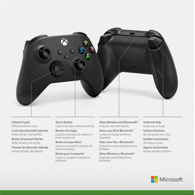 Control Inalámbrico Microsoft Xbox - Negro (Incluye Cable de Carga) OPEN BOX - Bestmart