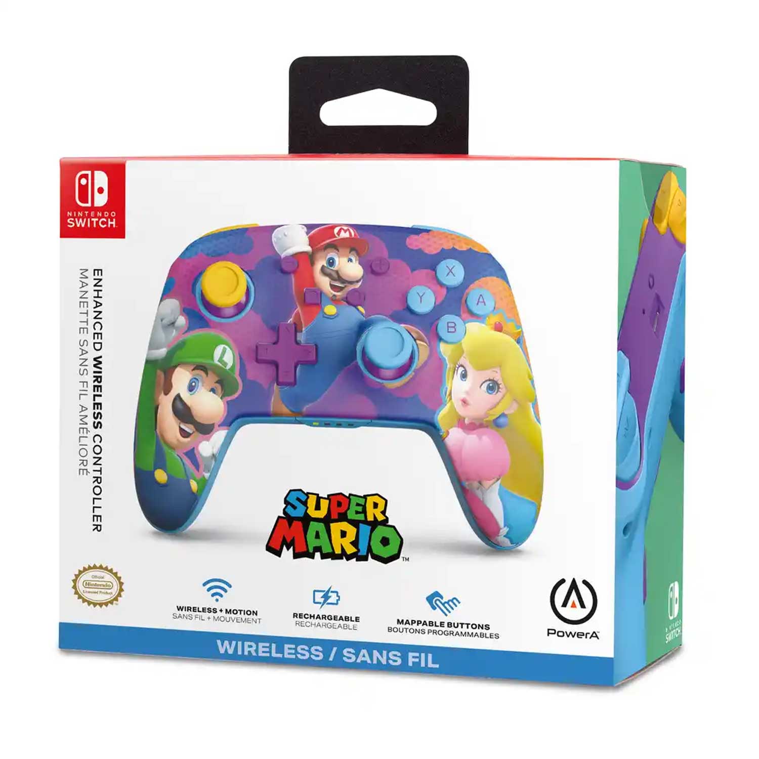 Control Inalámbrico PowerA Enhanced Super Mario Bros. Splash Heroes Nintendo Switch - Bestmart