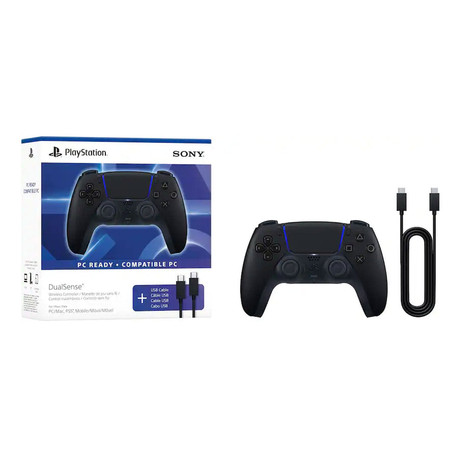 Control inalámbrico PS5 DualSense Midnight Negro + Cable USB para PC - Bestmart