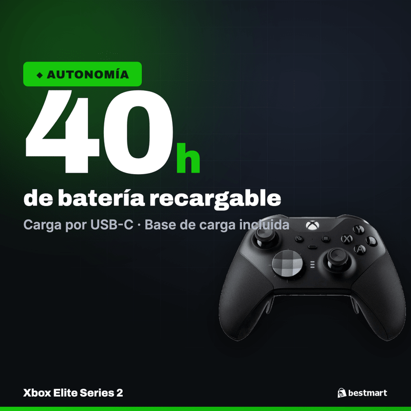 Control Inalámbrico Xbox Elite Series 2 Negro Xbox Series X|S y PC - Bestmart