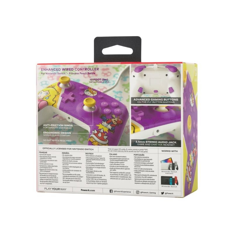 Control Nintendo Switch PowerA Con Cable - Edición Princess Peach - Bestmart