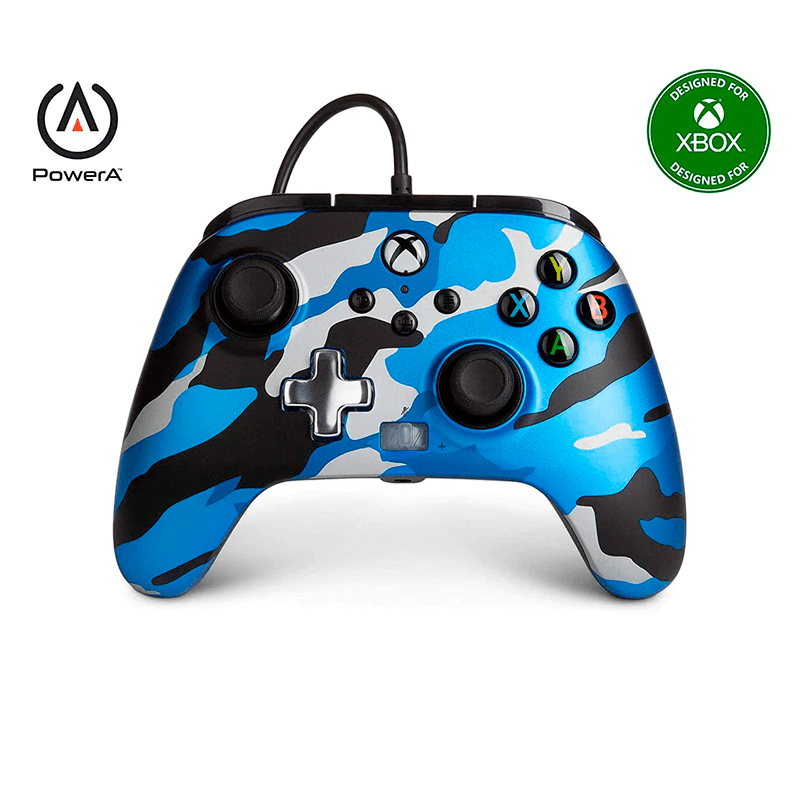 Control Xbox S/X PowerA Con Cable - Azul Metálico Camo - Bestmart