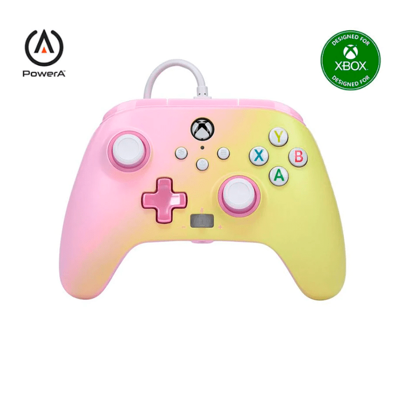 Control Xbox S/X PowerA Con Cable - Rosado Amarillo - Bestmart