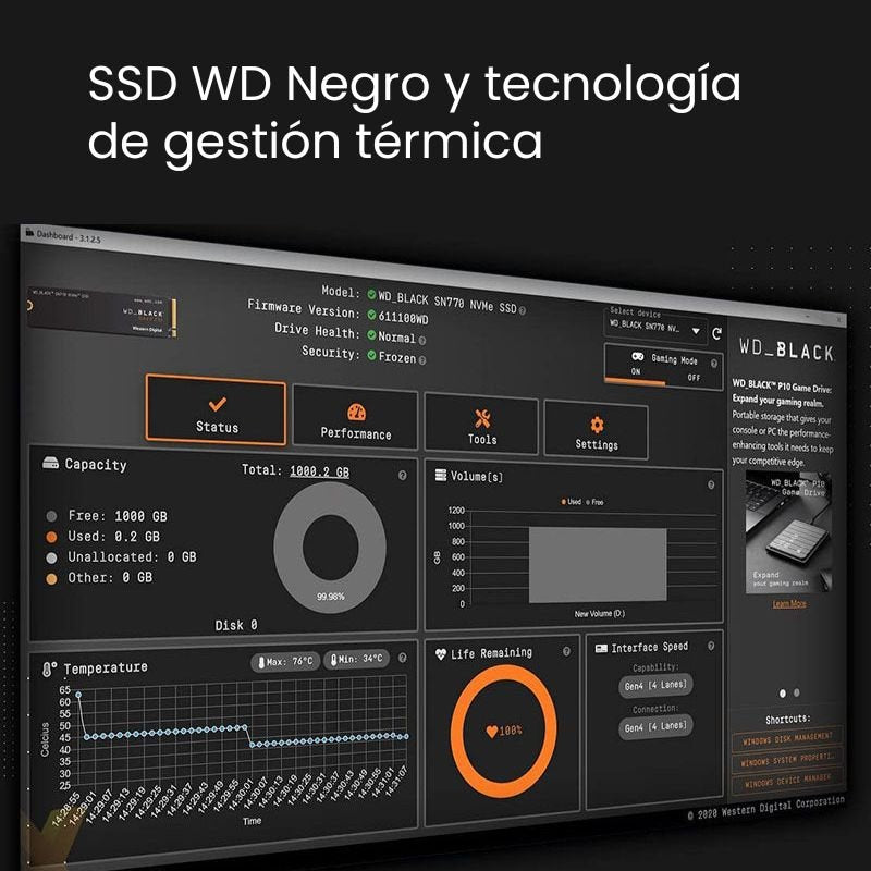 Disco Interno SSD WD SN770 - 500 GB - Gen4 PCIe - Negro - Bestmart