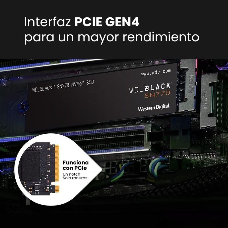 Disco Interno SSD WD SN770 - 500 GB - Gen4 PCIe - Negro - Bestmart