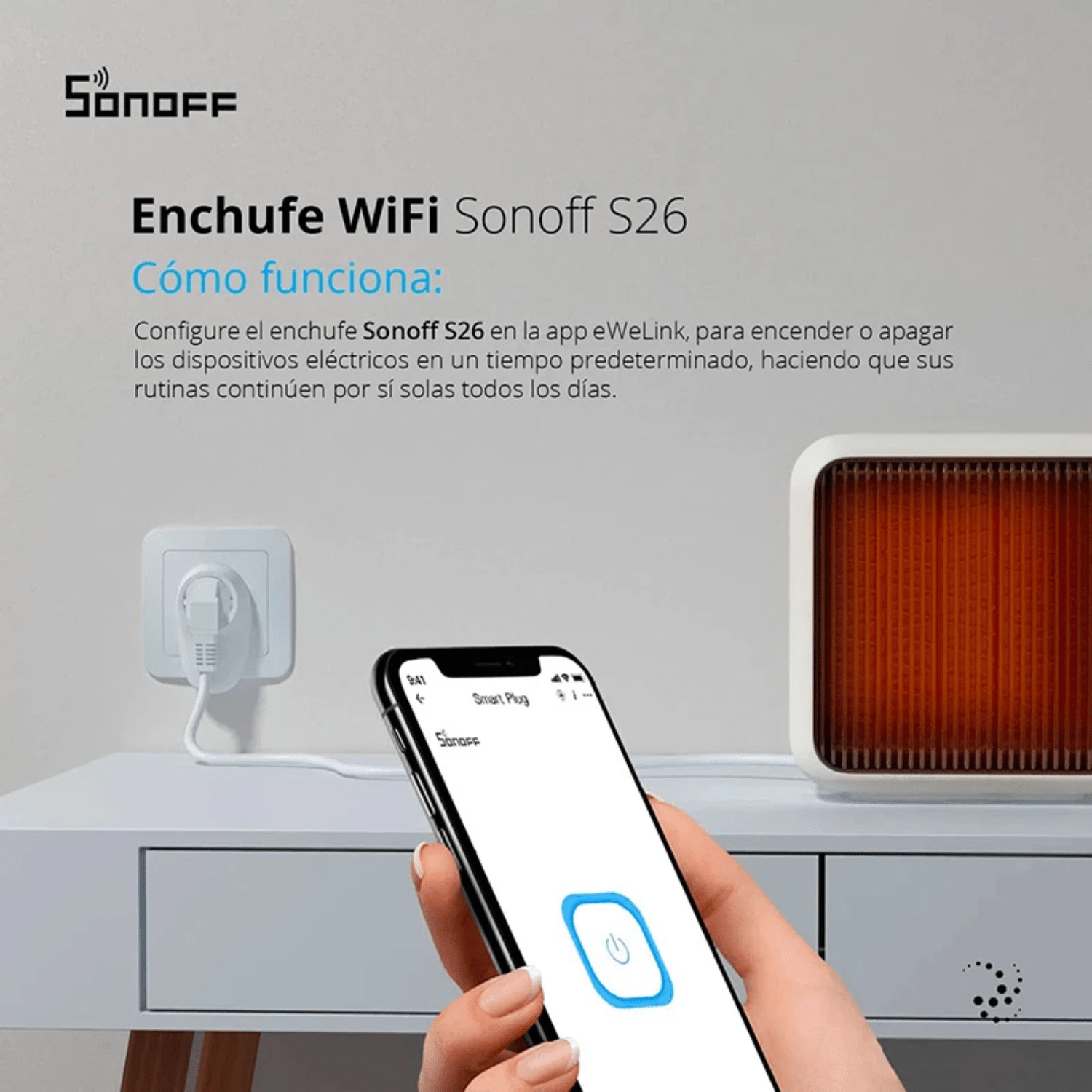 Enchufe inteligente Sonoff WiFi S26 - Compatible con Alexa y Google - Bestmart