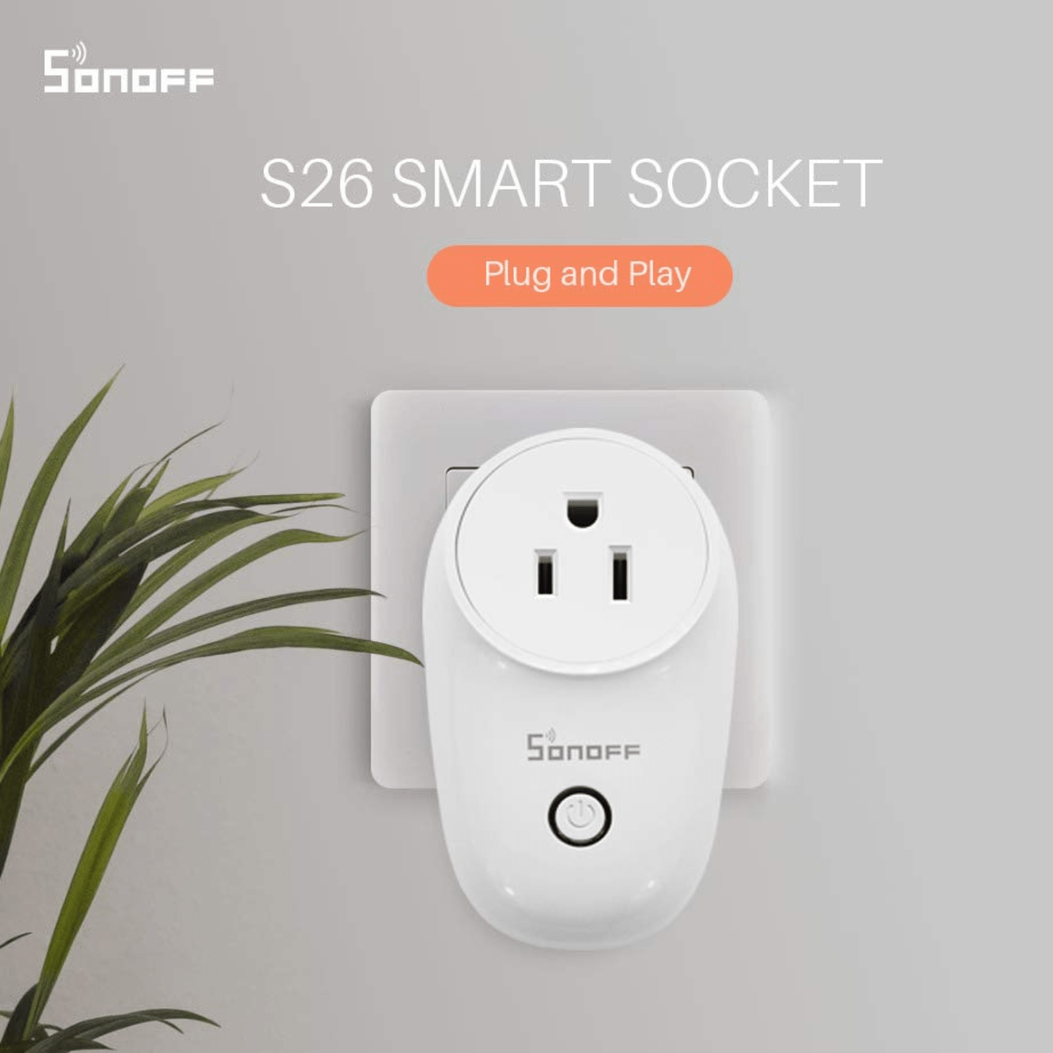 Enchufe inteligente Sonoff WiFi S26 R2 4000W/16A - Blanco - Bestmart