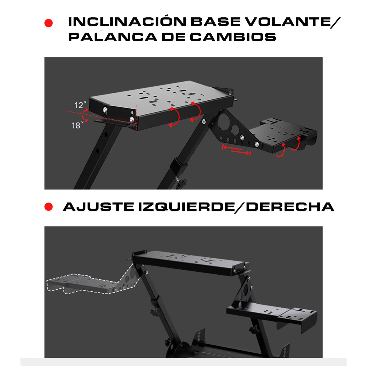 Estructura con Soporte para Volantes de carrea PXN A10 Negro - Bestmart