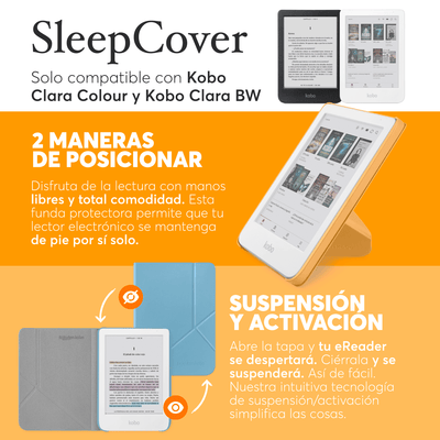 Funda Protectora SleepCover para Kobo Clara BW/Colour Amarillo - Bestmart