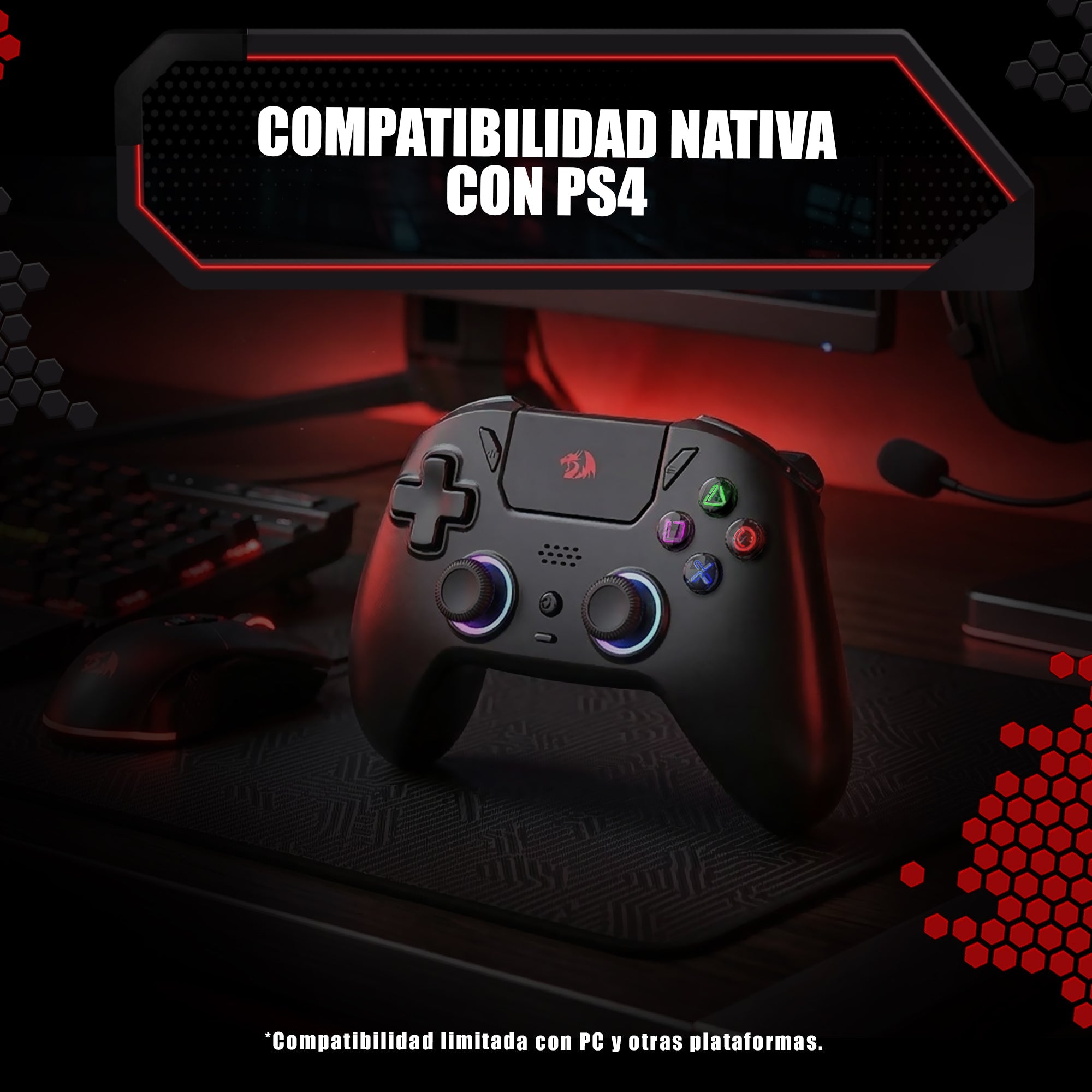 Gamepad Redragon Darkflame G820 Wireless - Negro - Bestmart