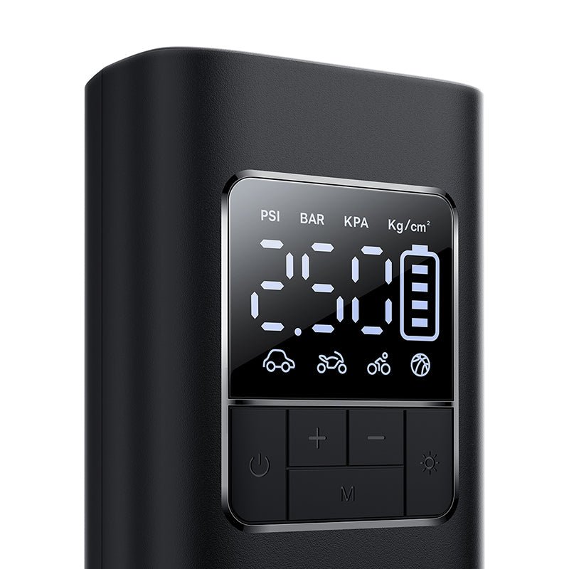 Inflador Inalámbrico Baseus para Autos Motos Bicicletas con Pantalla Digital - SuperMini Pro - Negro - Bestmart