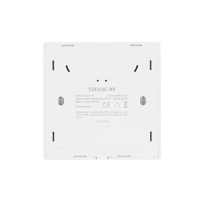 Interruptor De Pared Táctil Sonoff RF 433 MHz - 2 Canales - Blanco - Bestmart