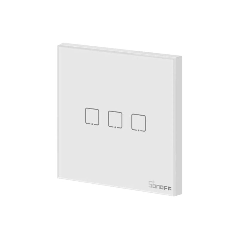 Interruptor De Pared Táctil Sonoff RF 433 MHz - 3 Canales - Blanco - Bestmart
