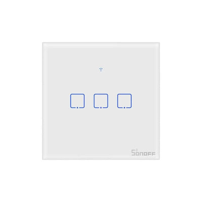 Interruptor De Pared Táctil Sonoff RF 433 MHz - 3 Canales - Blanco - Bestmart