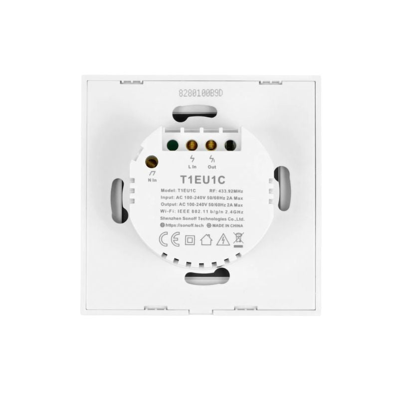 Interruptor De Pared Táctil WiFi Sonoff TX - T1EU1C - 1 Canal - Blanco - Bestmart