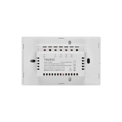 Interruptor WiFi de Pared Sonoff T0 - 3 Canales - Blanco - Bestmart