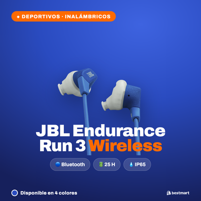 JBL Endurance Run 3 Wireless Azul - Bluetooth 25h IP65