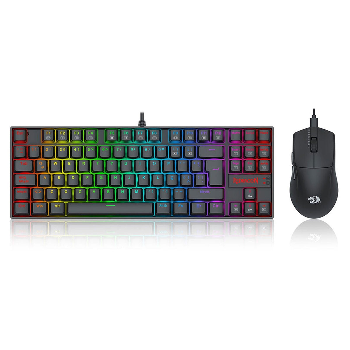 Kit Gamer Redragon Teclado Kumara K552 RGB + Mouse King M724 1KHZ Cableado Negro - Bestmart