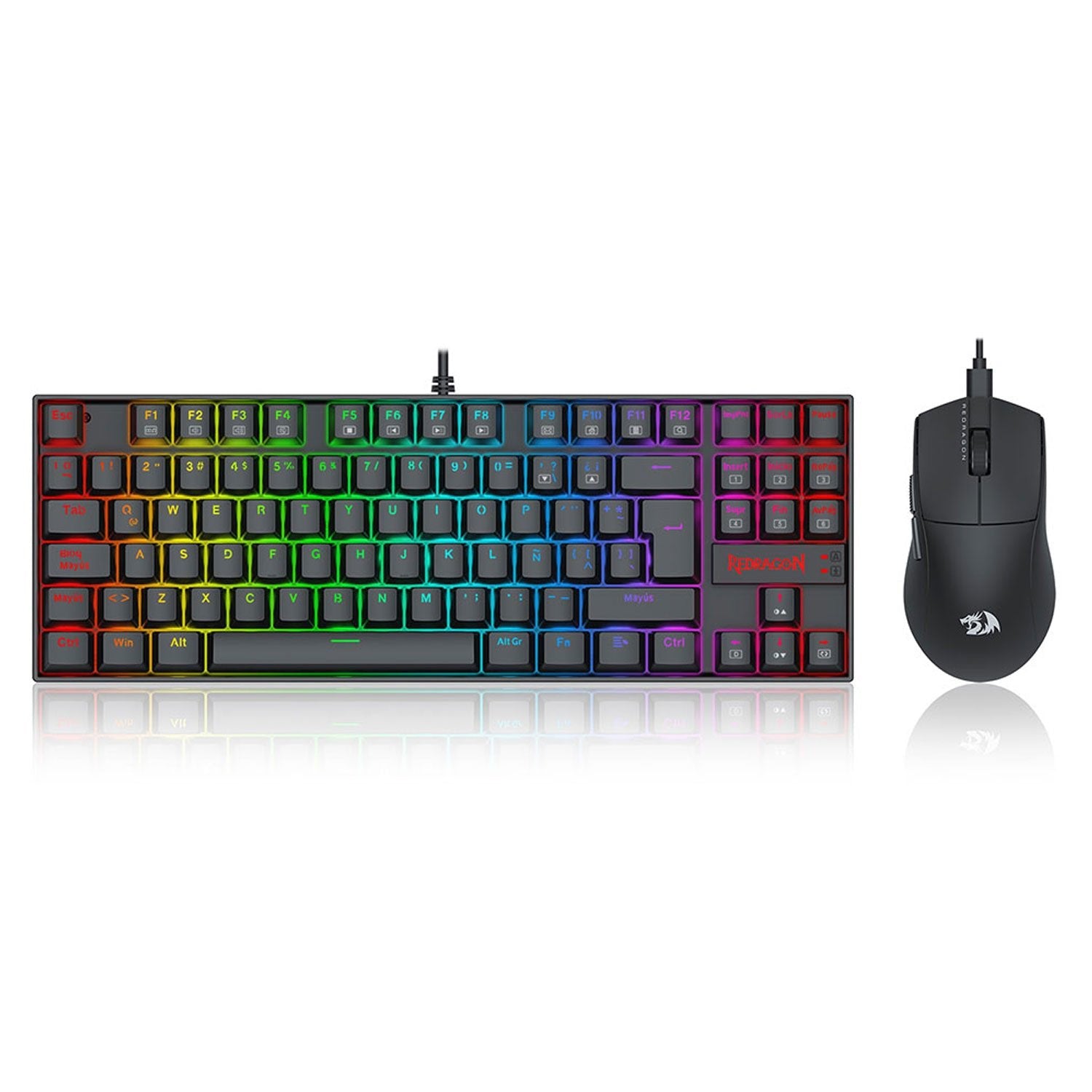 Kit Gamer Redragon Teclado Kumara K552 RGB + Mouse King M724 1KHZ Cableado Negro - Bestmart