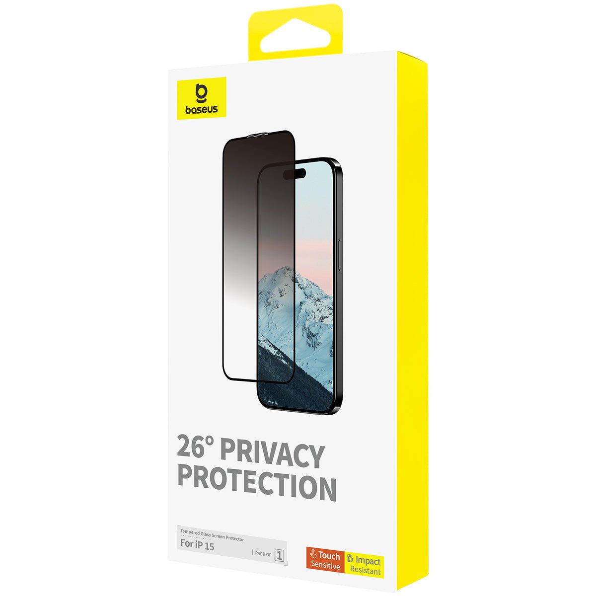 Lámina Protectora Baseus Anti Espía para iPhone 15 - Diamond Series - Bestmart