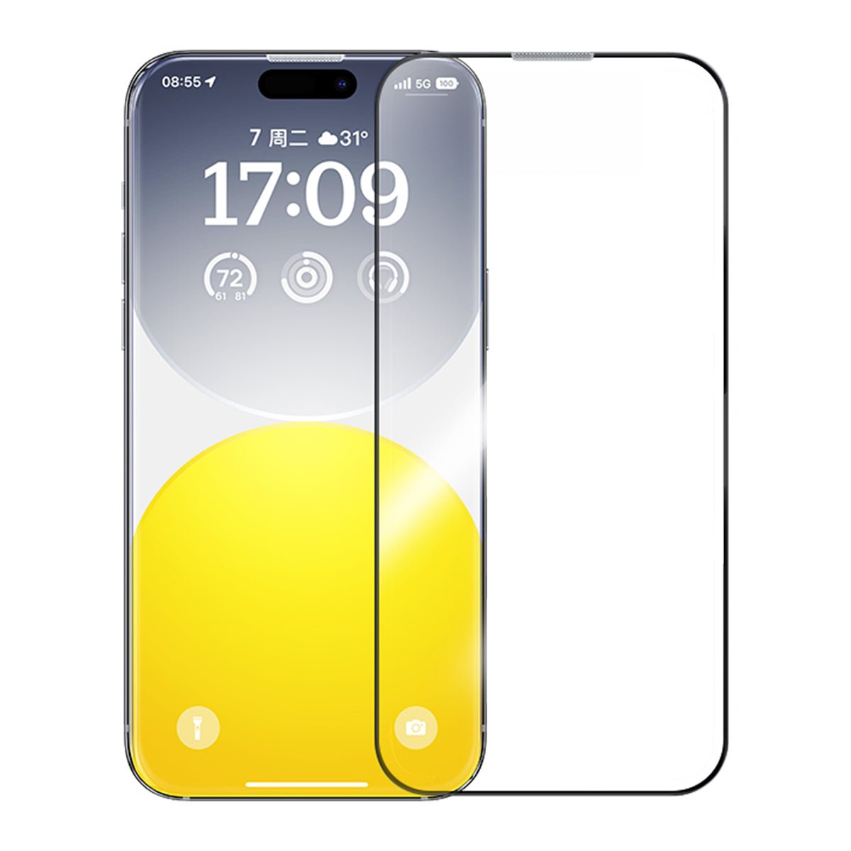 Lámina Protectora Baseus de Vidrio Templado HD para iPhone 15 Pro Max - Series Sapphire