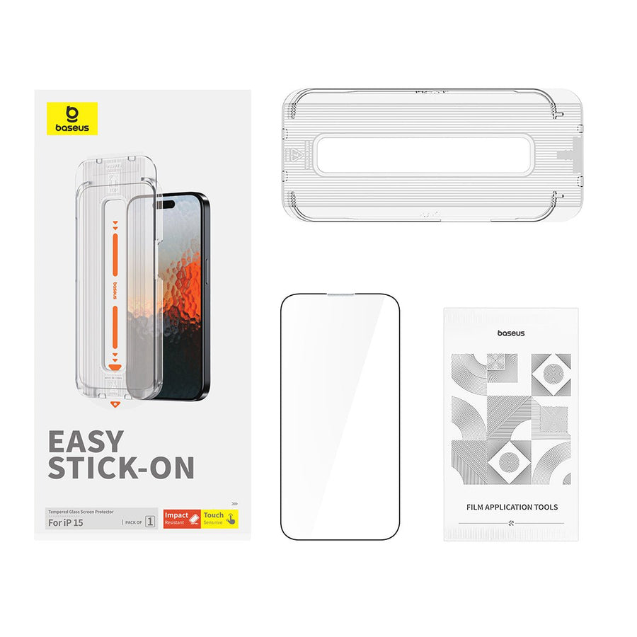 Lámina Protectora Baseus de Vidrio Templado HD para iPhone 15 - Series Sapphire - Bestmart