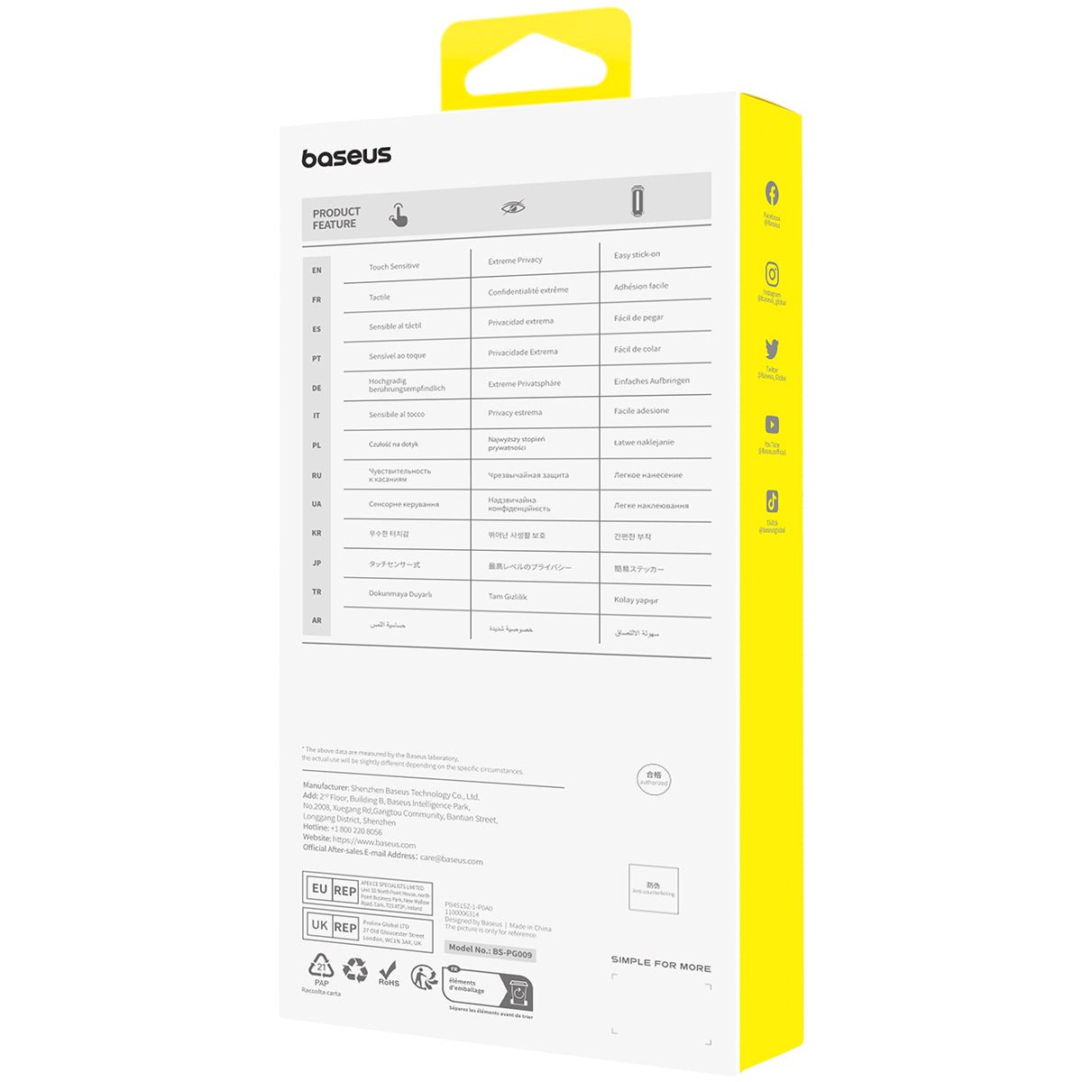 Lámina Protectora Baseus de Vidrio Templado HD para iPhone 15 - Series Sapphire - Bestmart