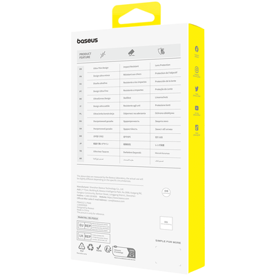 Lámina Protectora Baseus de Vidrio Templado para iPhone 15 Plus - Diamond Series - Bestmart