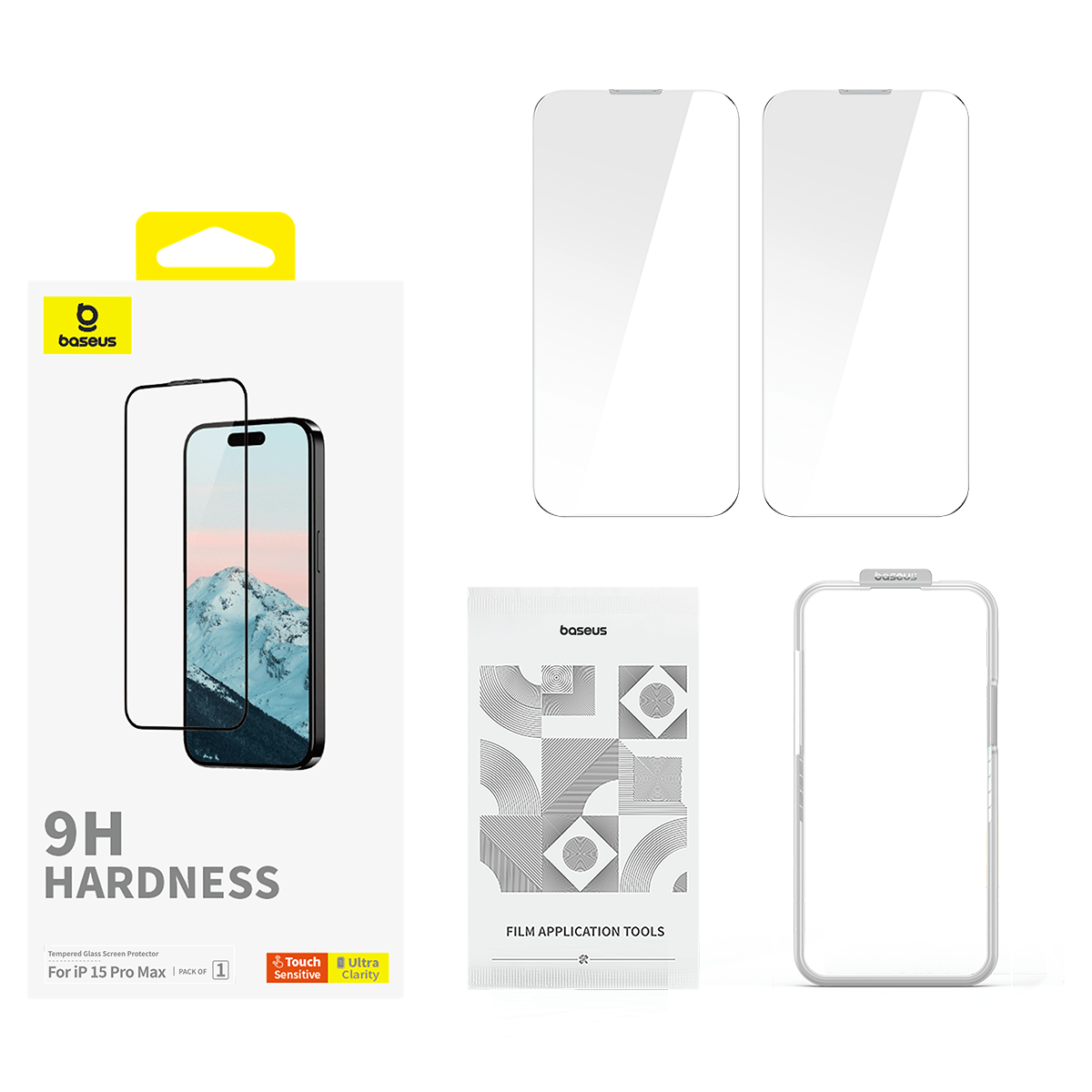 Lámina Protectora Baseus de Vidrio Templado para iPhone 15 Pro Max - Diamond Series - Bestmart