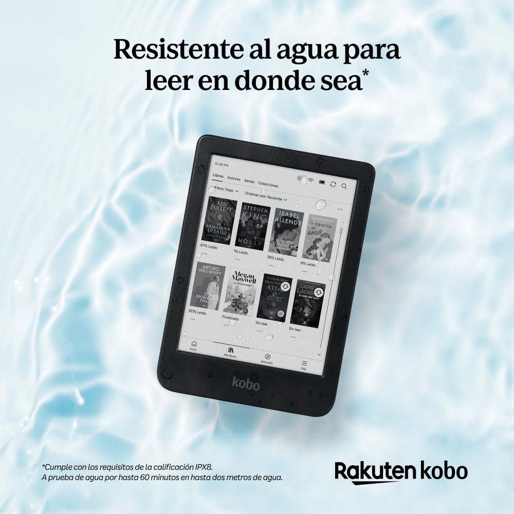 Lector E Reader Kobo Clara BW HD 6" - 16GB - Waterproof - Negro - Bestmart