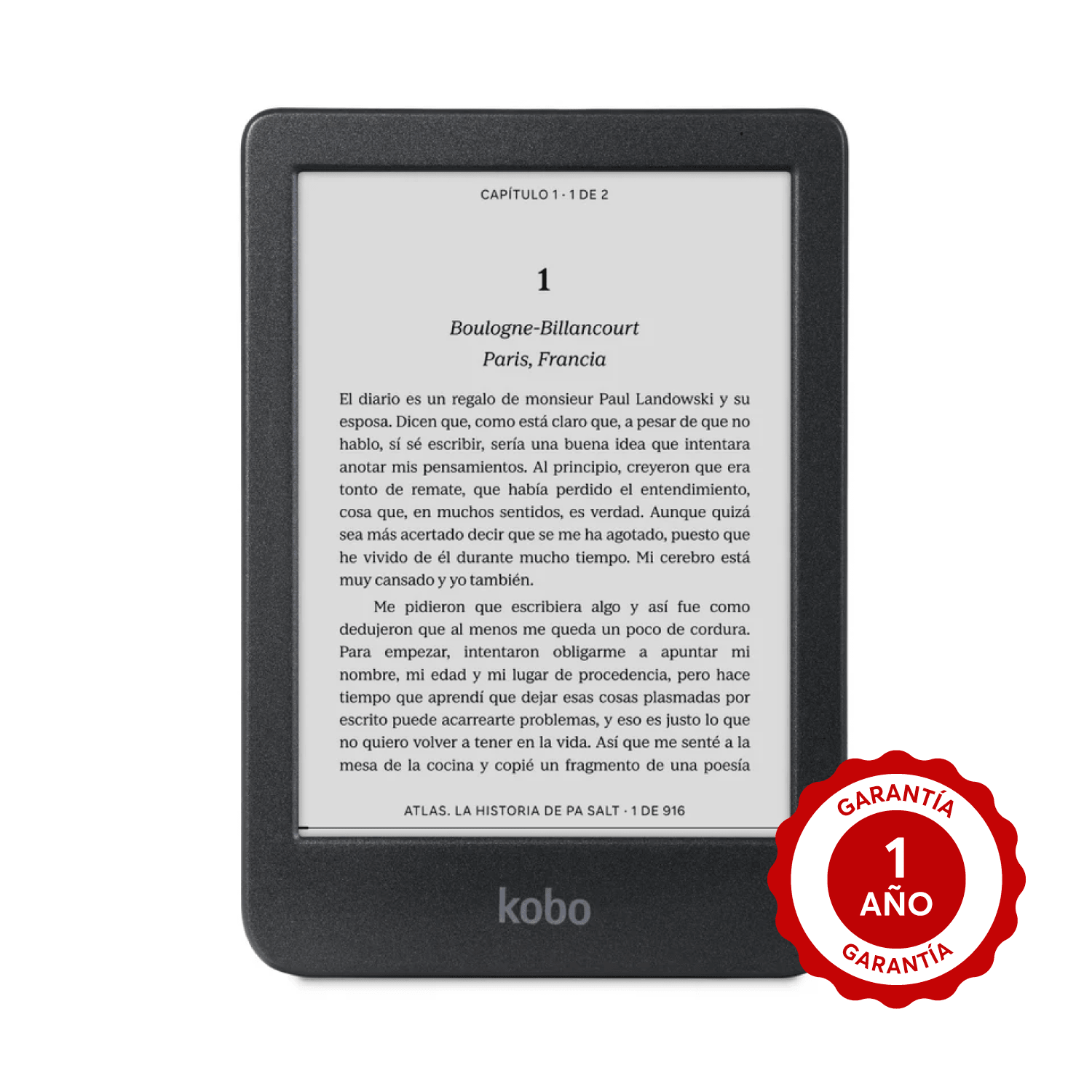 Lector E Reader Kobo Clara BW HD 6" 16GB Waterproof Negro - Bestmart
