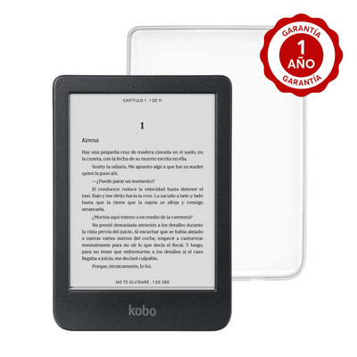 Lector e reader Kobo Clara BW Negro con Funda Clear Case Transparente - Bestmart