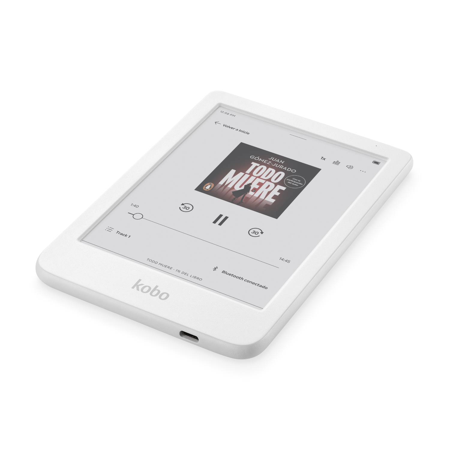 Lector e reader Kobo Clara Colour Blanco con Funda SleepCover Negro - Bestmart