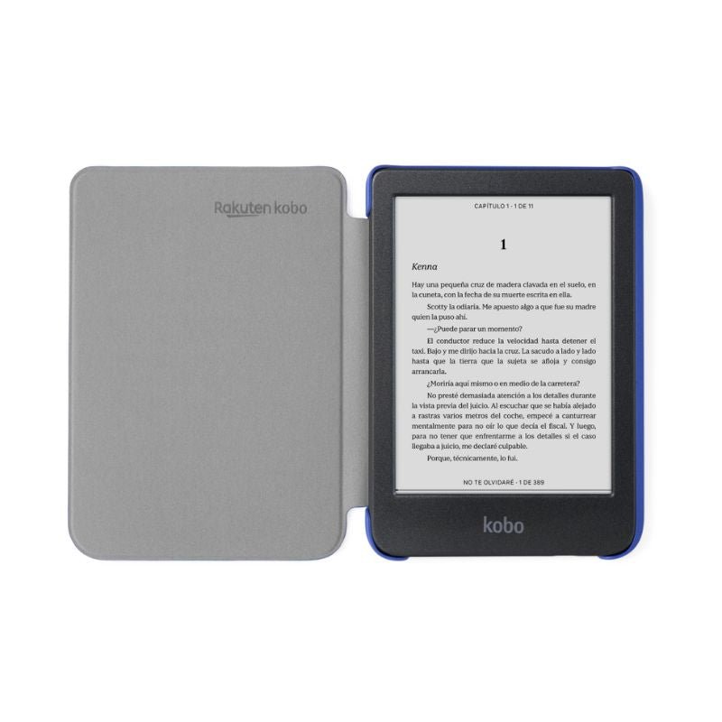Lector e reader Kobo Clara Colour Negro con Funda Basic SleepCover Azul - Bestmart