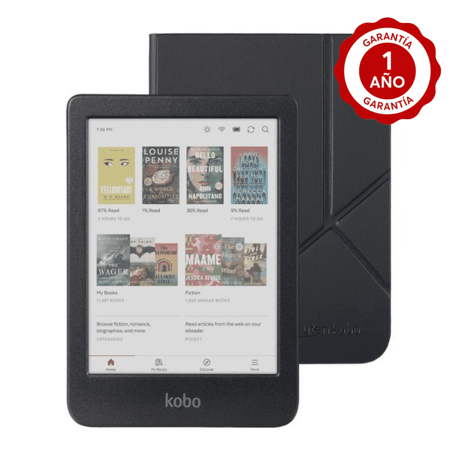 Lector e reader Kobo Clara Colour Negro con Funda SleepCover Negro - Bestmart