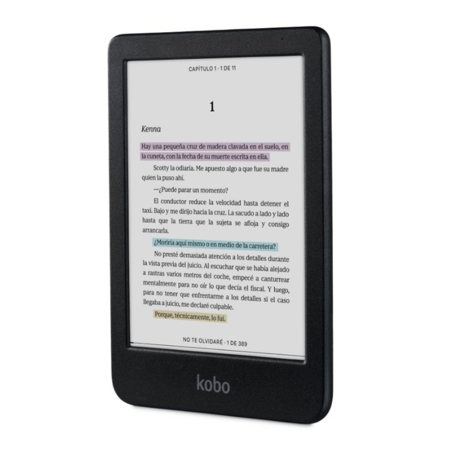 Lector e reader Kobo Clara Colour Negro con Funda SleepCover Rosado - Bestmart