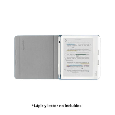 Lector e reader Kobo Libra Colour Blanco con Funda Notebook Azul - Bestmart