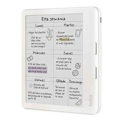 Lector e reader Kobo Libra Colour Blanco con Funda Notebook Azul - Bestmart