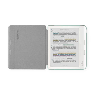 Lector e reader Kobo Libra Colour Blanco con Funda Sleepcover Verde - Bestmart
