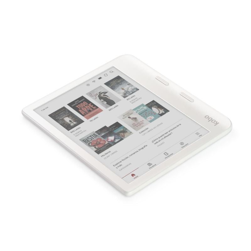 Lector e reader Kobo Libra Colour Blanco con Funda Sleepcover Verde - Bestmart