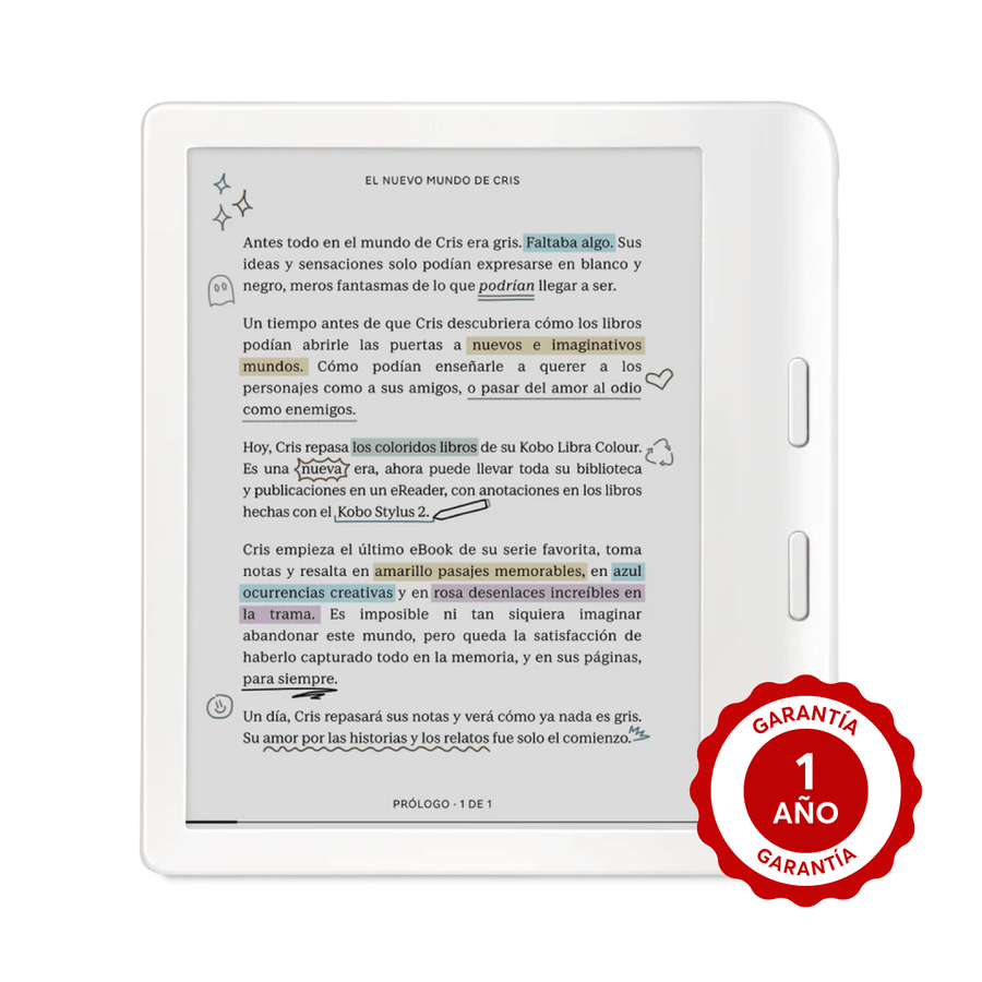 Lector E Reader Kobo Libra Colour HD 7" 32GB Blanco Open Box - Bestmart