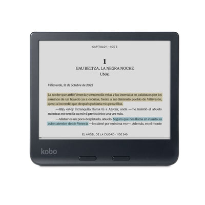Lector e reader Kobo Libra Colour Negro con Funda Clear Case Transparente - Bestmart